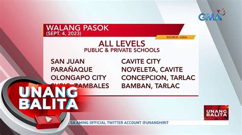 Walang pasok as of 7:22 AM (September 4,2023) .